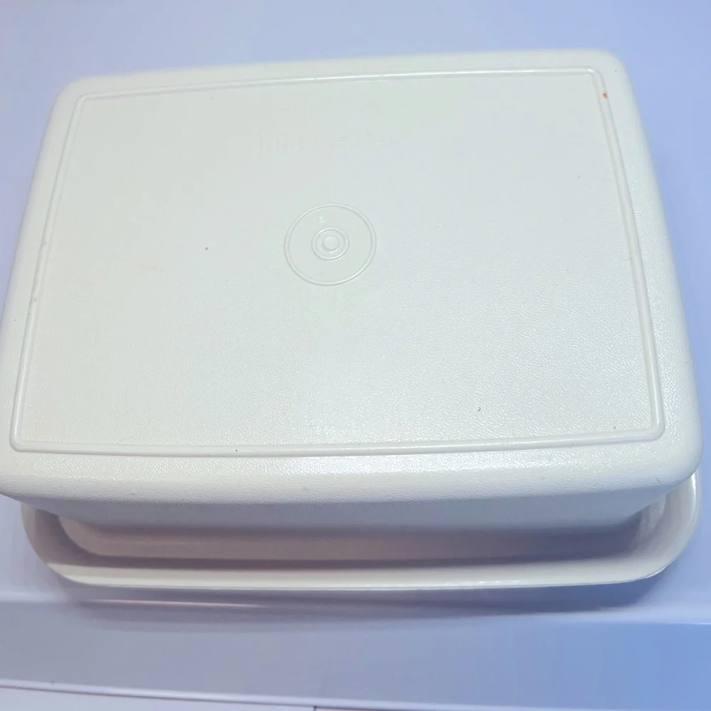 Vintage 1980’s Cream Colored Ice Cream Storage Container by Tupperware.